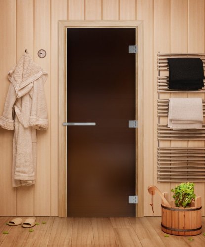 детальное фото дверь эталон бронза матовое 190х70, 10 мм, 3 петли, коробка ольха. банный эксперт в интернет-магазине Дачный Эксперт